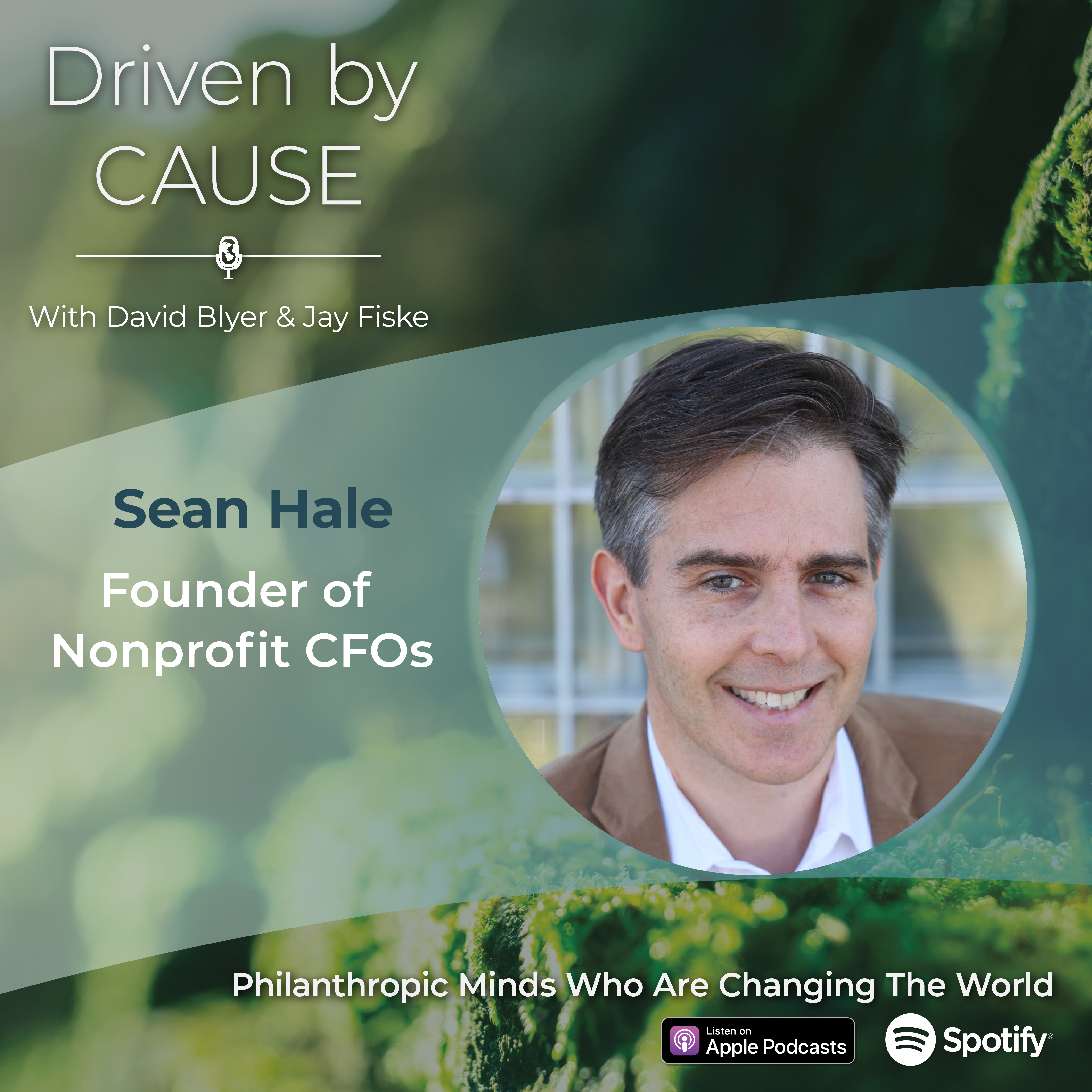 A photo of Patrick Kirby highlighting his participation in an episode of Driven by Cause, a nonprofit leadership podcast.